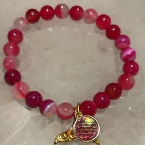 Pink (dyed) agate handcrafted